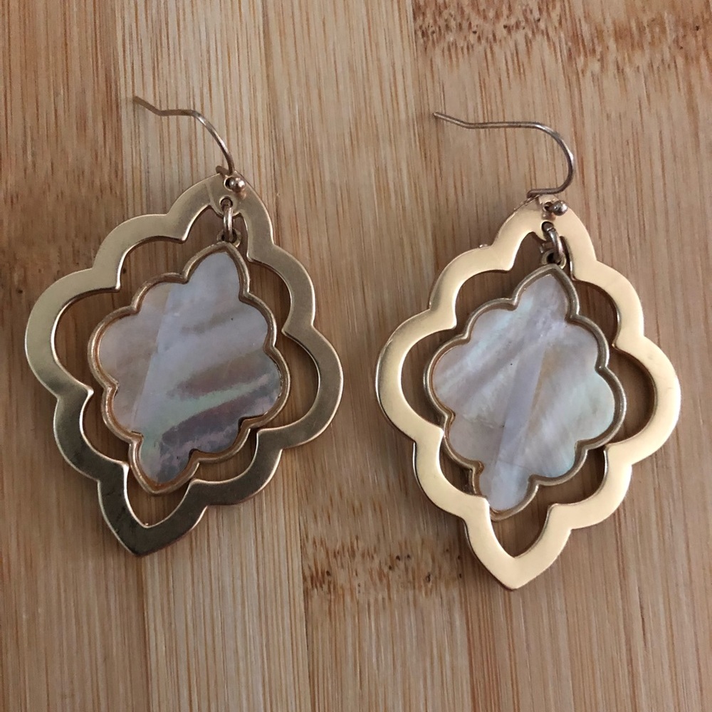 Gold mother of pearl earrings